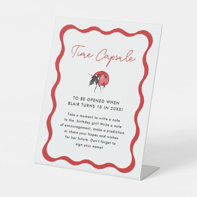 Signe De Table Symbole Petit Ladybug Anniversaire de la fête (Recto)