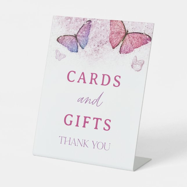 Signe De Table Symbole Petit Papillon 1er Anniversaire Cartes et  (Recto)
