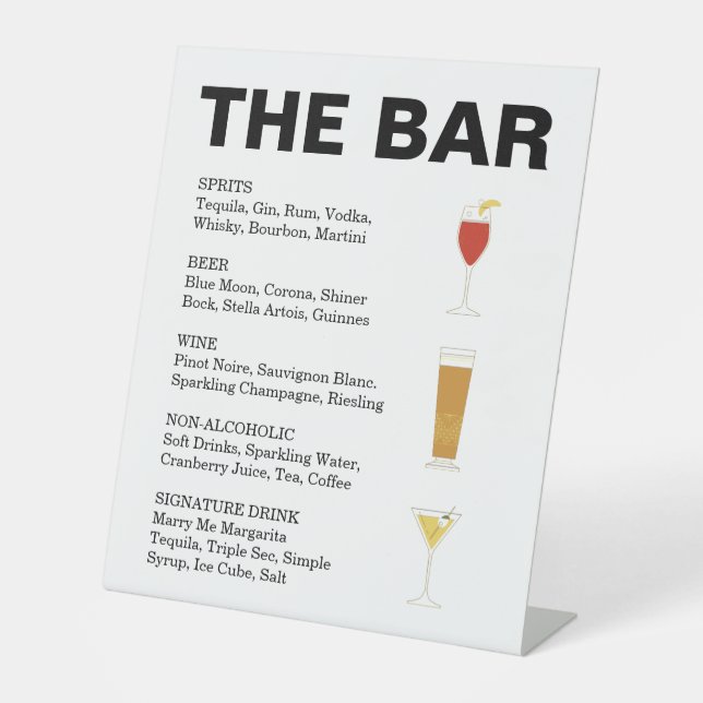 Signe De Table Symbole Retro Cocktail Pedestal (Recto)