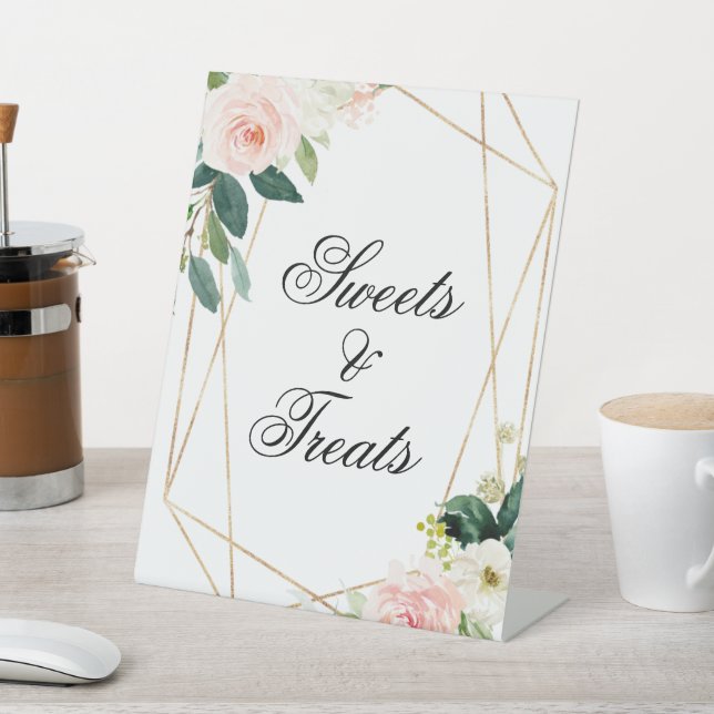 Signe De Table Symbole rose et verdure Feuille Douceurs et Traite (In SItu)