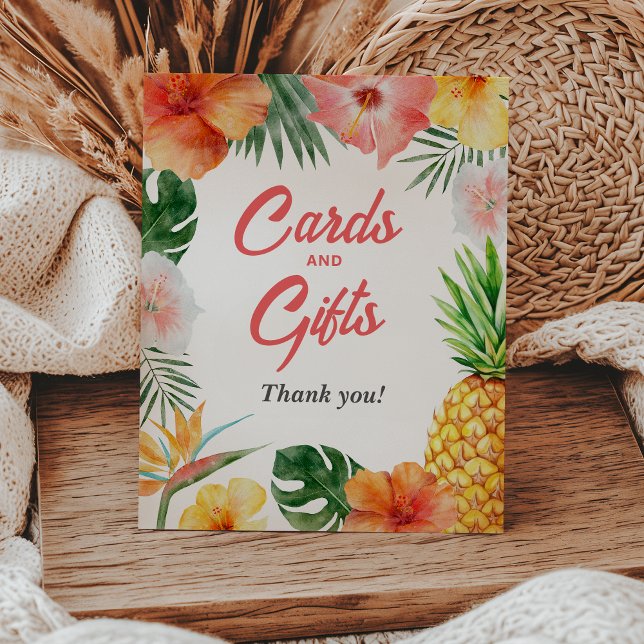 Signe De Table Symbole Tropical Hawaiian Birthday Cards and Gifts (Créateur téléchargé)