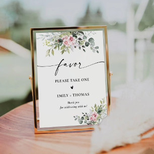 Signe De Table Symbole vert rose pâle Favoriser