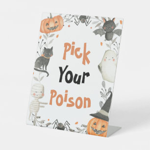 Signe De Table Sympa Halloween Ghost Choisissez votre poison Bois