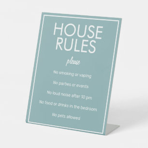 Signe De Table Système moderne de base Turquoise House Rules Gues