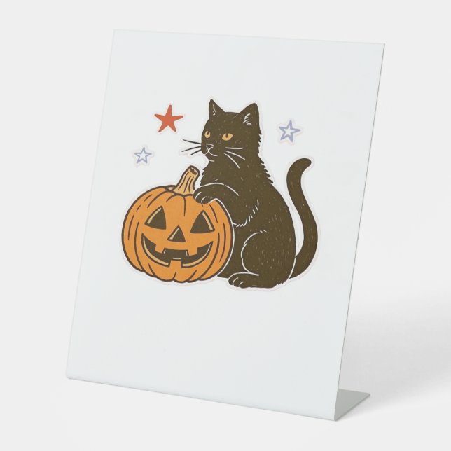 Signe De Table T-shirt classique éffrayant pour Halloween Kitty (Recto)