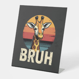 Signe De Table T-shirt drôle d'animal girafe visage meme festif N