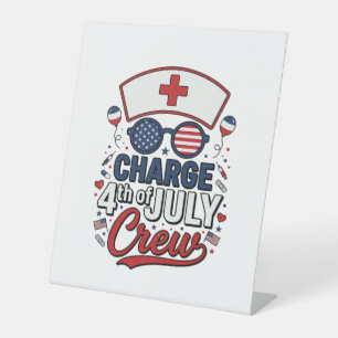 Signe De Table T-shirt médical patriotique d'infirmière du 14 jui