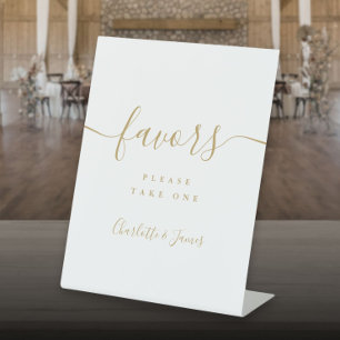 Signe De Table Table de cadeaux de mariage de script moderne en o