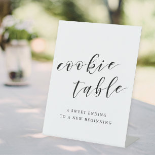Signe De Table Table de cookies de mariage en calligraphie modern