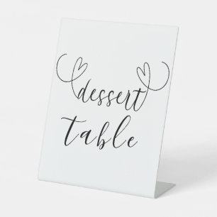 Signe De Table Table de dessert de mariage noir et blanc coeurs m
