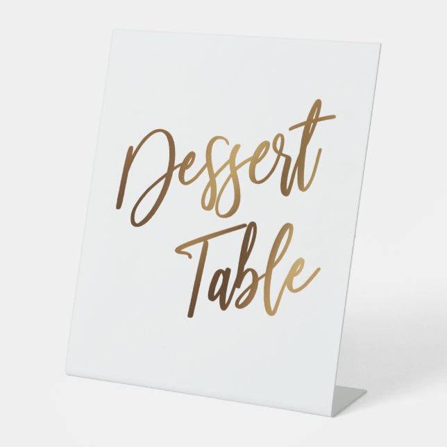 Signe De Table Table de desserts simple typographie écriture manu (Recto)