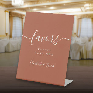 Signe De Table Table de faveurs de mariage de script moderne en t