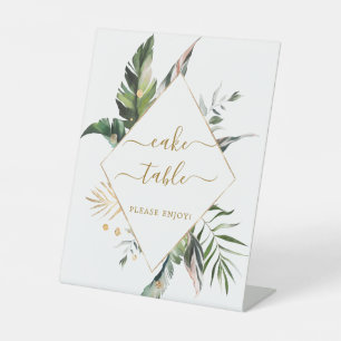 Signe De Table Table de gâteau Mariage Feuille tropical