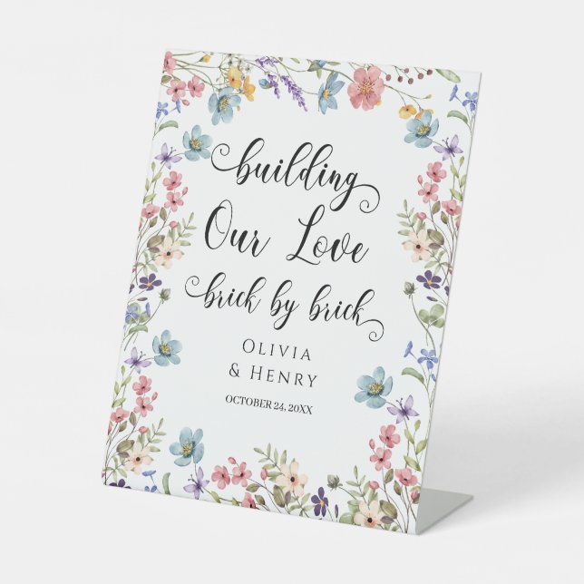 Signe De Table Table de mariage Construire notre amour brique par (Recto)