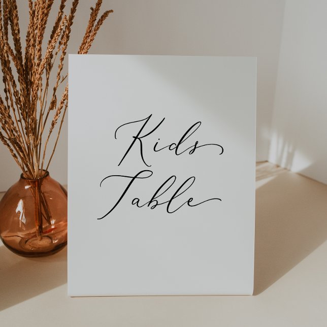 Signe De Table Table Mariage de calligraphie noire délicate (Créateur téléchargé)