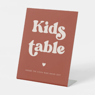 Signe De Table Table pour enfants Mariage de Terracotta rétro élé