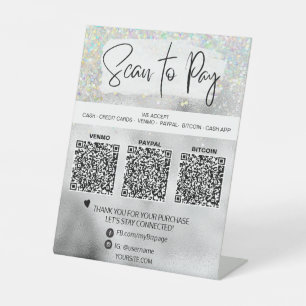 Signe De Table *~* Table Tente QR PAIEMENT Rainbow Tabletop