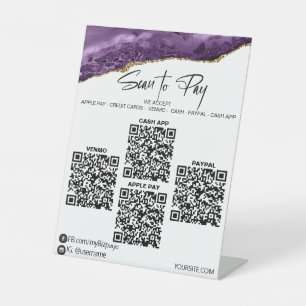 Signe De Table *~* Tableau 4 PAIEMENTS QR Tableau Tente Améthyste