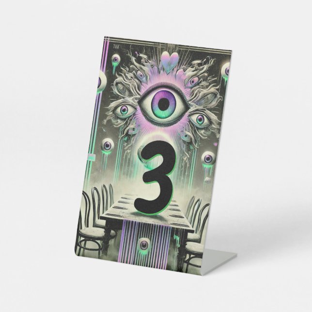 Signe De Table 👁️ "Tableau de surveillance" Numéro de tableau 👁 (Recto)