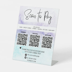 Signe De Table *~* Tableau Tente Pedestal SignalTabletop QR PAIEM