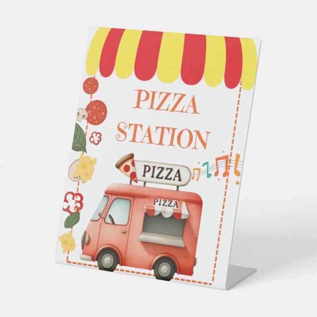 Signe De Table Tabletop Food Signage Pizza Station (Recto)
