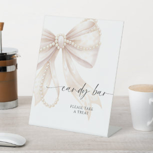 Signe De Table Tablette de chocolat Perle et Ruban