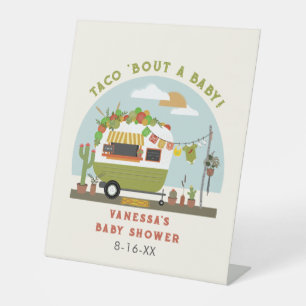 Signe De Table Taco Bout Un Baby shower Vert Neutre Bébé