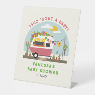 Signe De Table Taco Bout Un Bébé Hot Pink Girl Baby shower