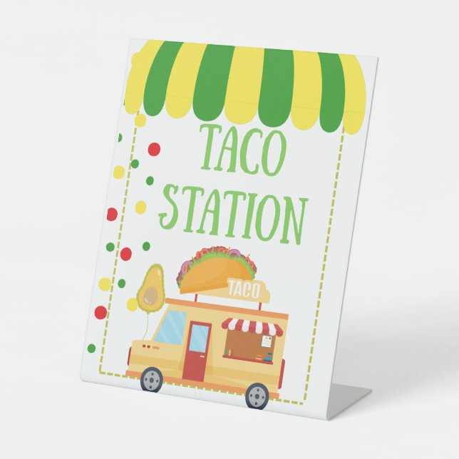 Signe De Table Taco Station Tabletop Food Signage (Recto)