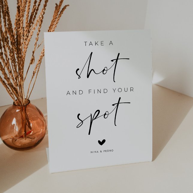 Signe De Table Take a Shot and Find Your Spot Wedding (Créateur téléchargé)