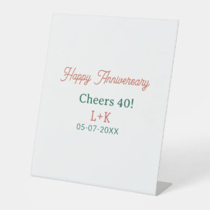 Signe De Table Tchin 40 joyeux anniversaire orange vert nom date