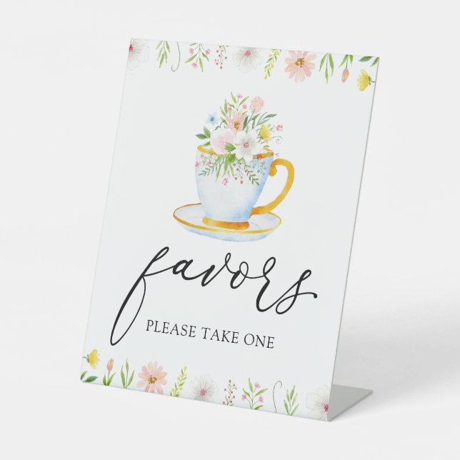 Signe De Table Tea Time Fleur sauvage fantaisie Faveur Signer (Recto)