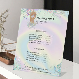 Signe De Table Technicien Nail Mani Salon Holographe Prix