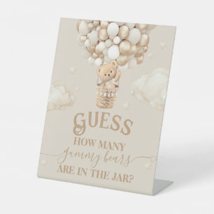 Signe De Table Teddy Bear Balloon Baby shower deviner jeu