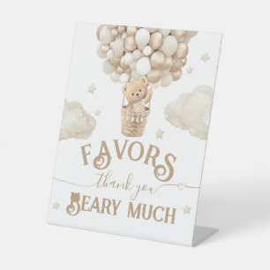 Signe De Table Teddy Bear Balloon Baby shower faveurs