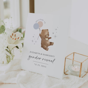 Signe De Table Teddy Bear Balloons Genre Reveillez Affiche de bie