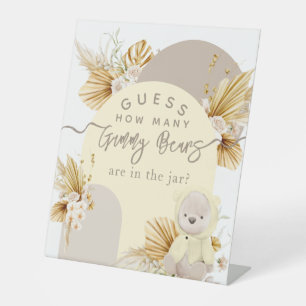 Signe De Table Teddy Bear Boho Girl Baby shower Gummy ours jeu