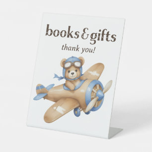 Signe De Table Teddy Bear Pilote Baby Boy Douche Books and Gifts