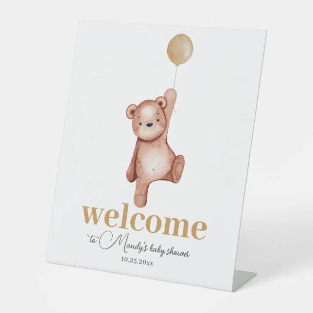 Signe De Table Teddy Bear Sexe Neutre Bienvenue (Recto)