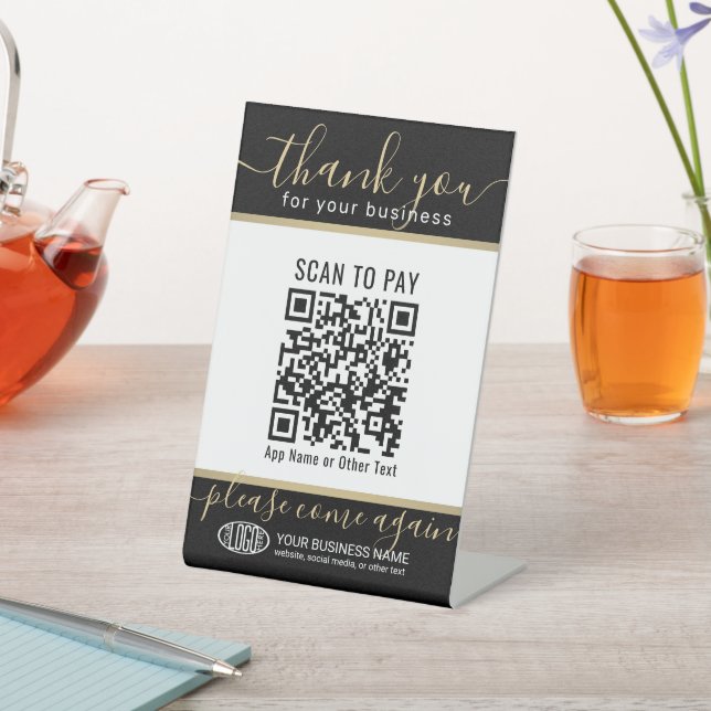 Signe De Table Téléchargez votre code QR et votre logo Paiement B (In SItu)