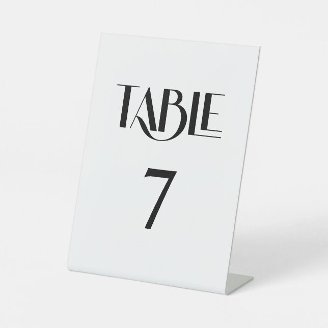 Signe De Table Tendance élégante typographie moderne Numéro de ta (Recto)