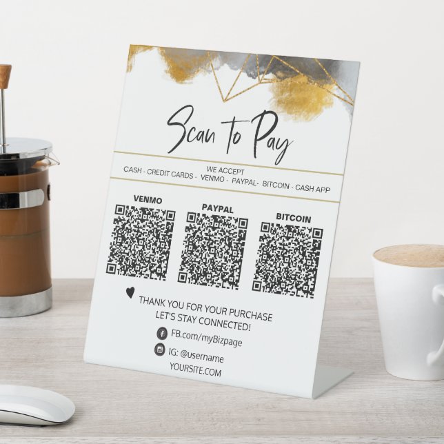 Signe De Table *~* Tente de table. QR 3 PAIEMENT Crystal (In SItu)