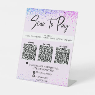 Signe De Table *~* Tente de table . QR PAIEMENT Rainbow Tabletop