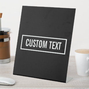Signe De Table Texte modifiable moderne dans le cadre style logo 