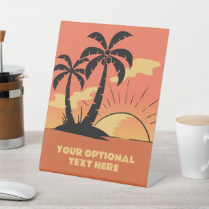 Signe De Table Texte personnalisé Coucher de soleil sur l'île tro