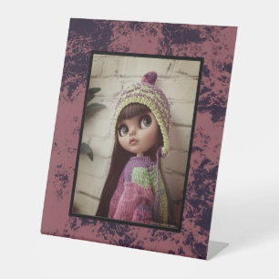 Signe De Table Texture en marbre rouge en terre cuite