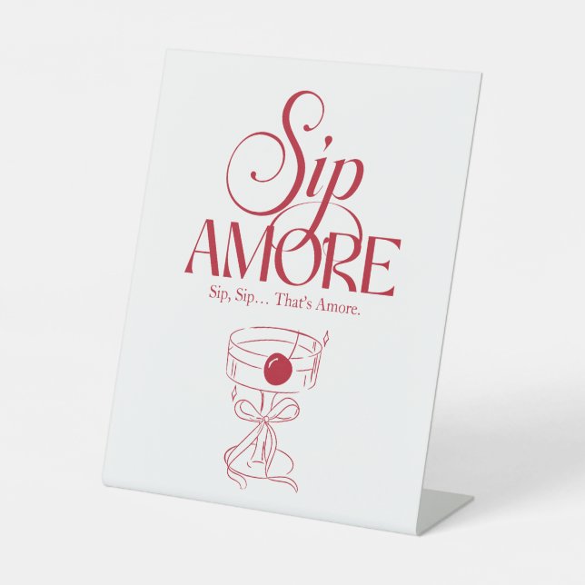 Signe De Table That’s Amore Red hand drawn Bridal Shower (Recto)