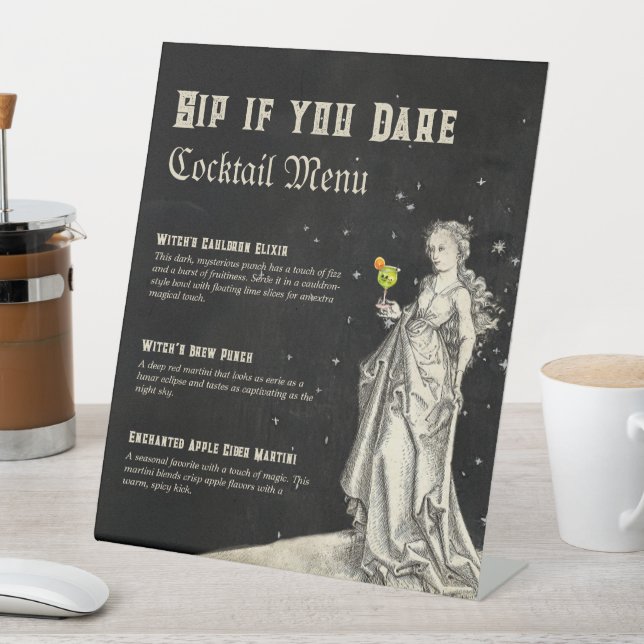 Signe De Table Thème de sorcière halloween Party Cocktail Menu (In SItu)