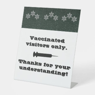 Signe De Table Thème d'hiver Vacciné uniquement Signal piédestal