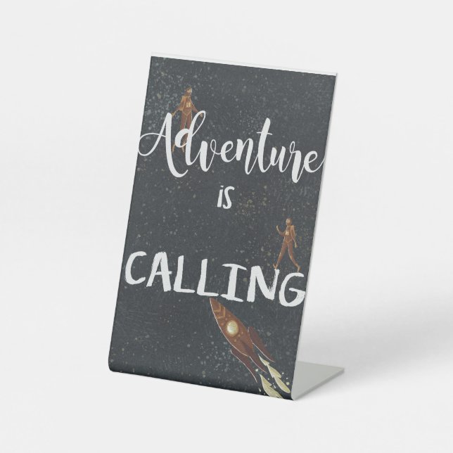 Signe De Table Thème Espace Astronauts Anniversaire (Recto)